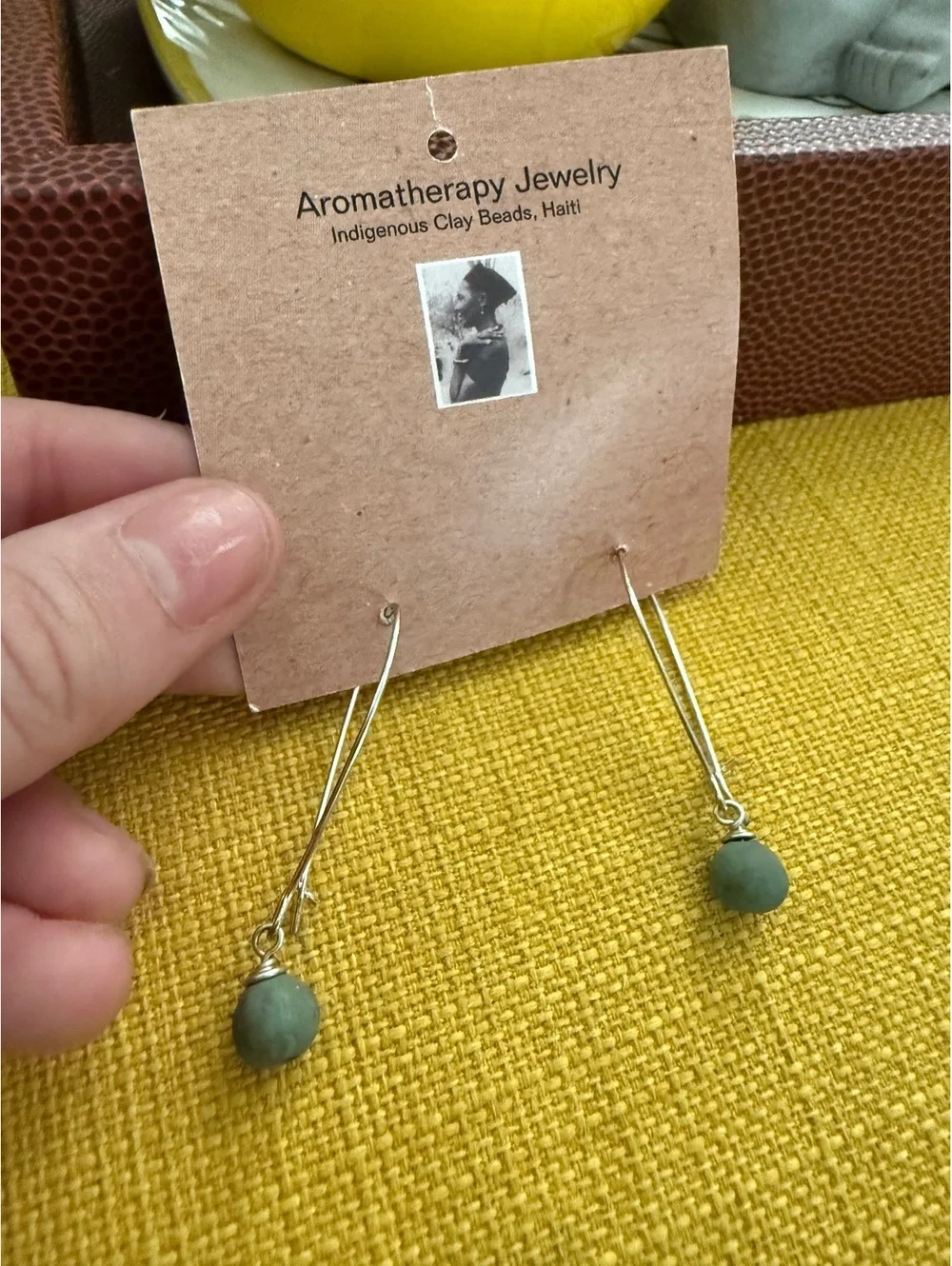 Handmade Haitian aromatherapy beads NWT earrings unique